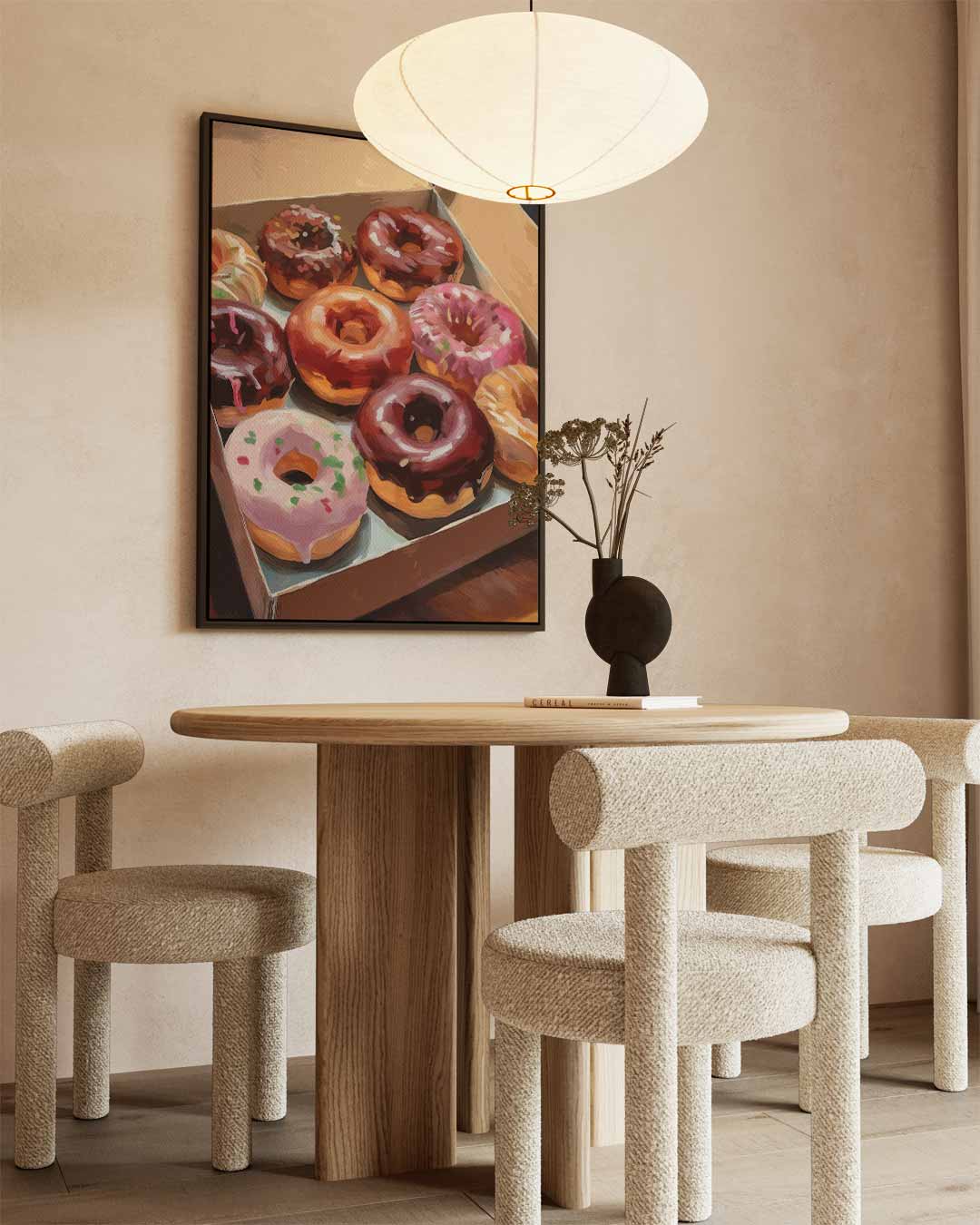 Kleurrijke Donutbox Kunstwerk-canvas-dibond-plexiglas-wanddecoratie-WallArtistic