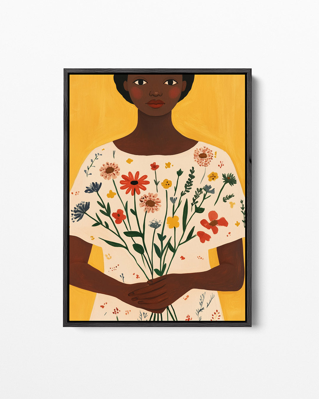 Bloemenportret vrouw Kunstwerk