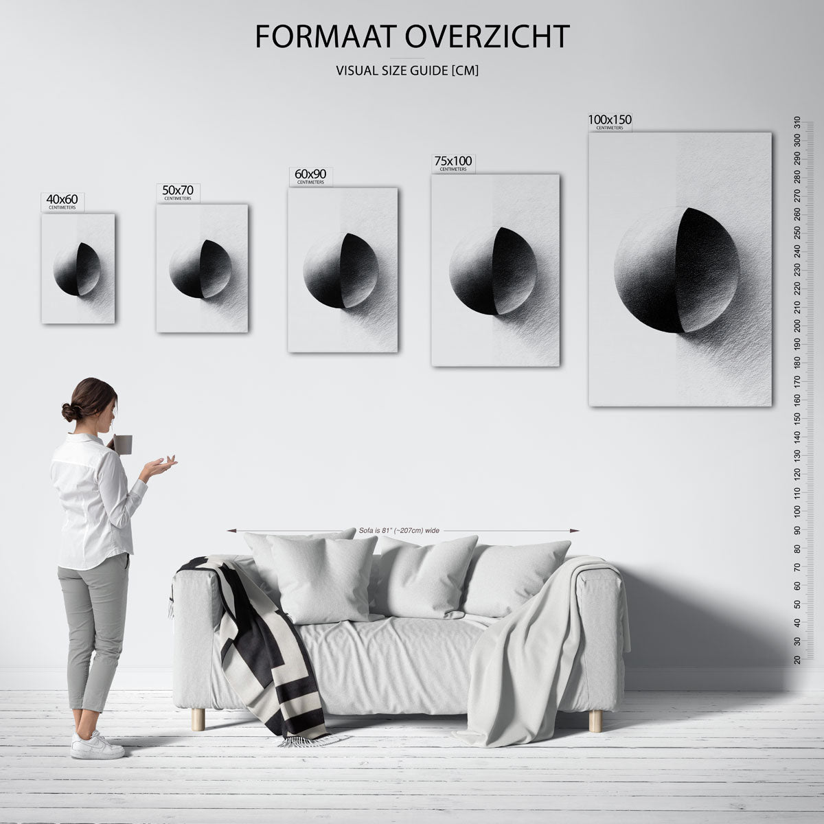 Geometrische bol compositie Kunstwerk