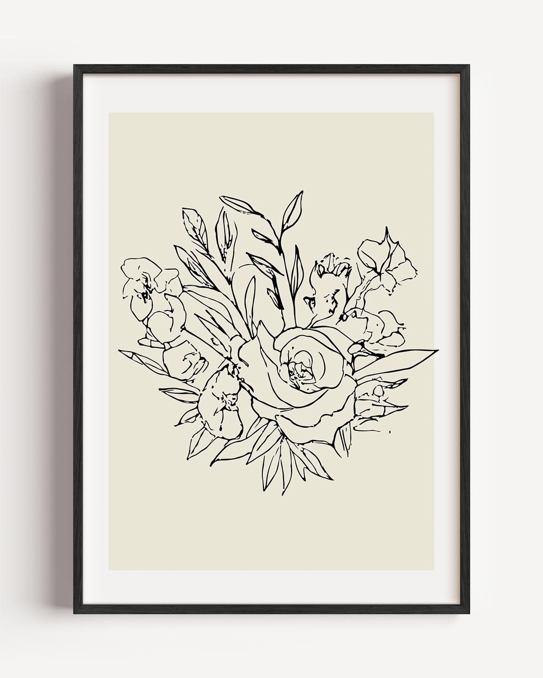 Bloemenpracht Lijntekening Poster-WallArtistic