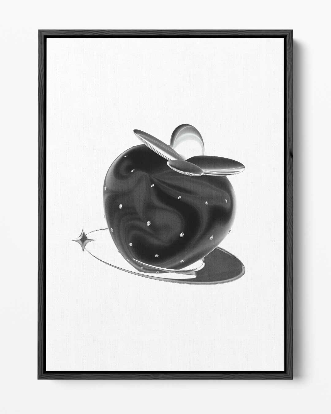 Futuristische Zwarte Aardbei Kunstwerk-canvas-dibond-plexiglas-wanddecoratie-WallArtistic