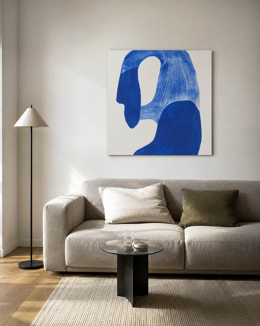 Vloeiende blauwe vormen Kunstwerk