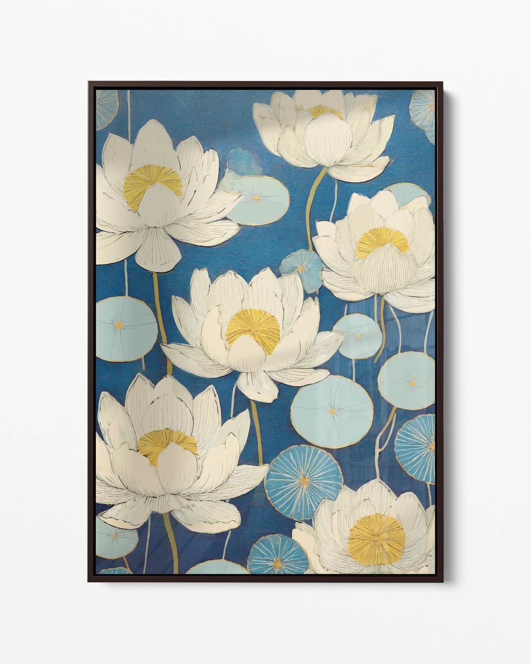 Blauwe Lotus Dromen Kunstwerk-canvas-dibond-plexiglas-wanddecoratie-WallArtistic