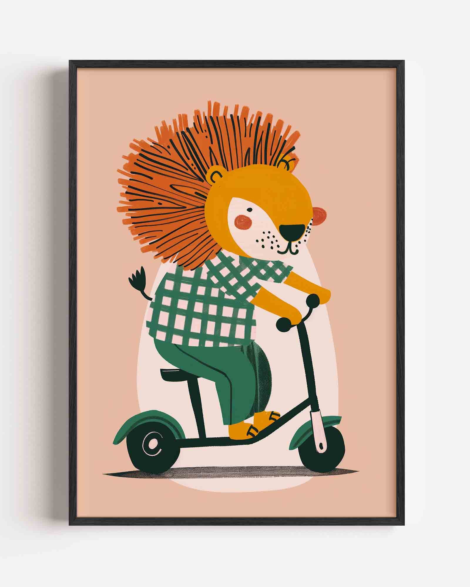 Leeuw op step Poster