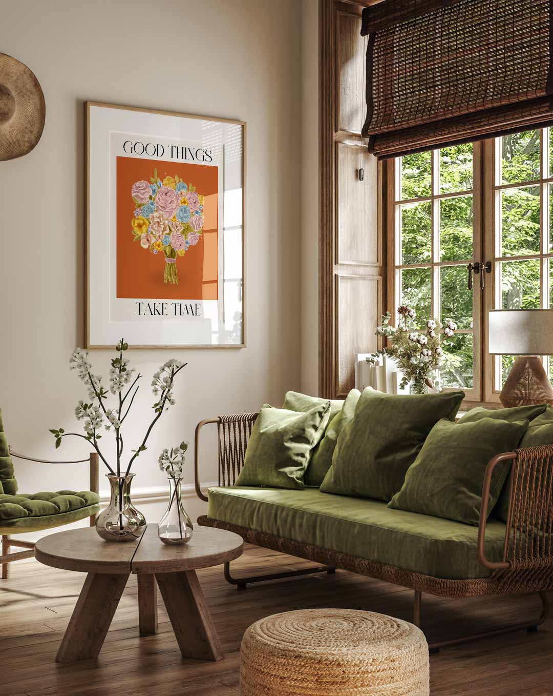 Bloemenpracht Poster met Inspirerende Tekst Poster