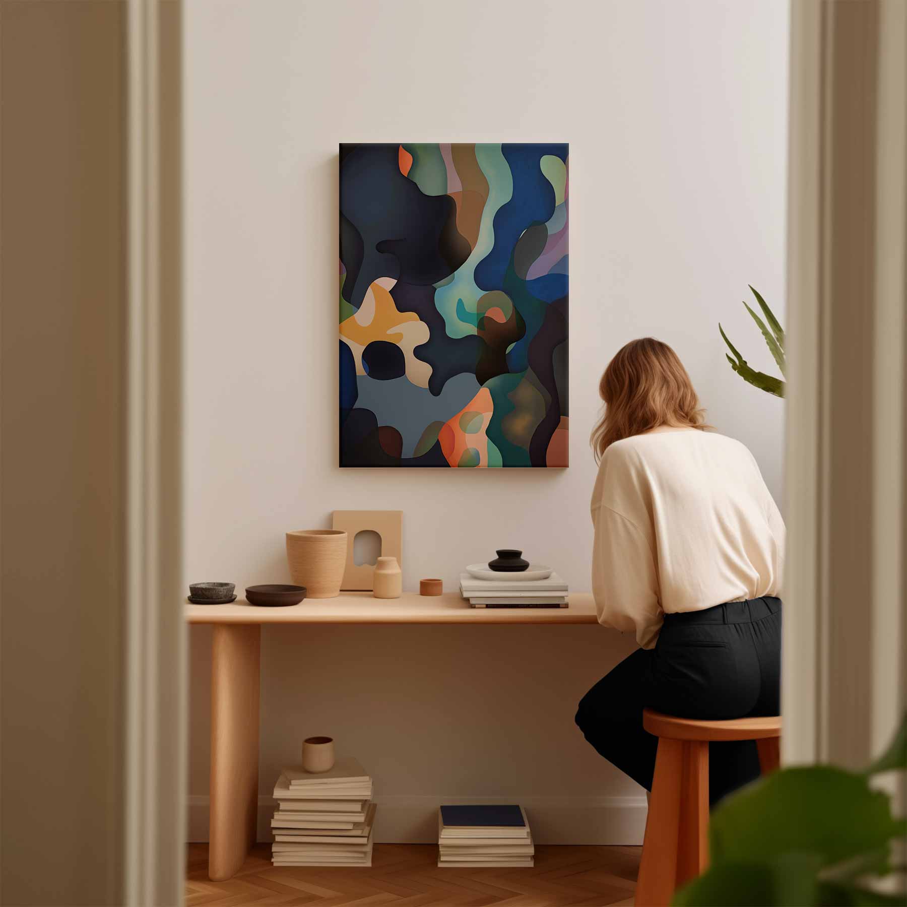 Kleurrijke Golven Kunstwerk-canvas-dibond-plexiglas-wanddecoratie-WallArtistic