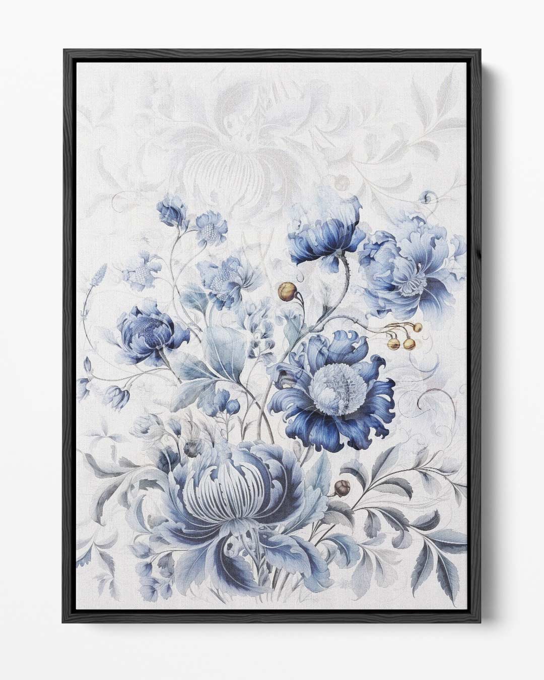 Blauwe Bloemenpracht Kunstwerk-canvas-dibond-plexiglas-wanddecoratie-WallArtistic