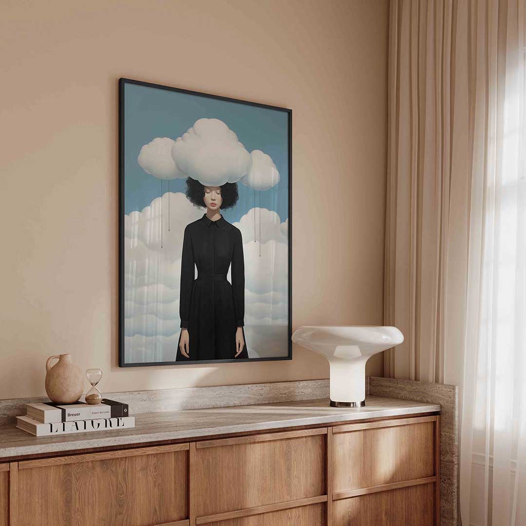 Vrouw met wolken Poster