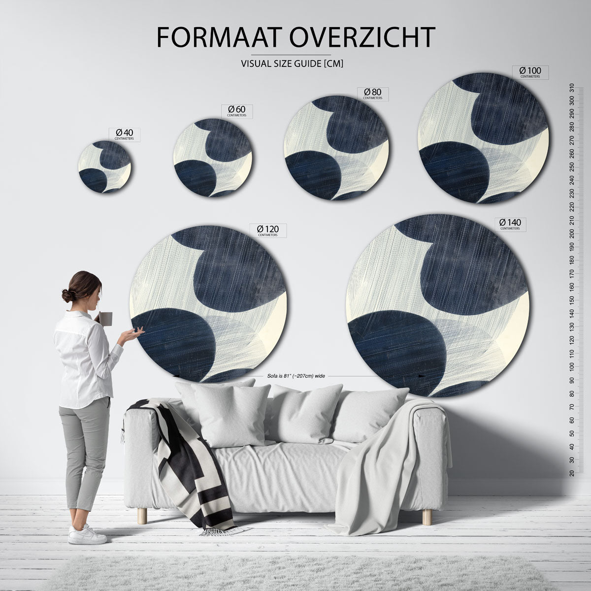 Abstracte vormen Muurcirkel