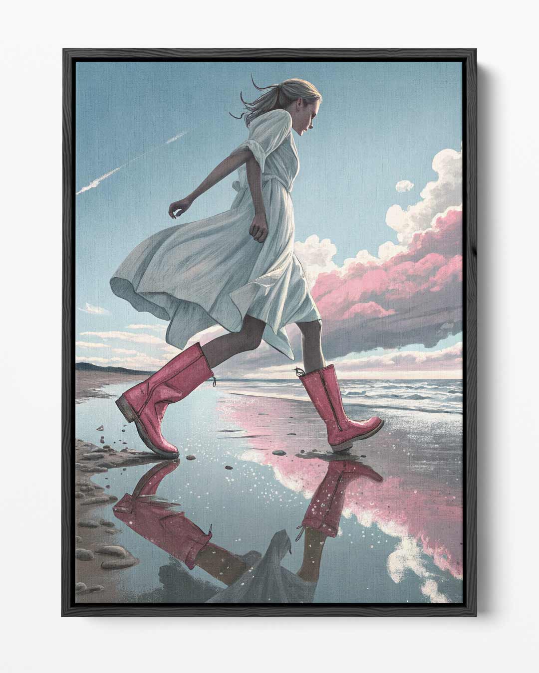 Wandelend langs de horizon Kunstwerk-canvas-dibond-plexiglas-wanddecoratie-WallArtistic