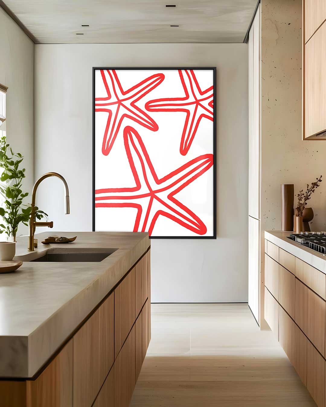 Zee Sterren Illustratie Kunstwerk-canvas-dibond-plexiglas-wanddecoratie-WallArtistic