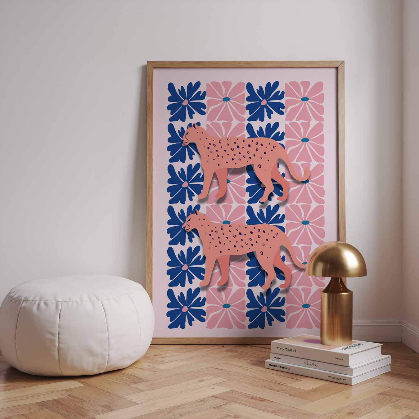 Tropische Luipaard Bloemenposter
