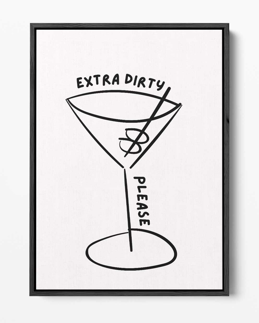 Extra Dirty Cocktail Illustratie Kunstwerk-canvas-dibond-plexiglas-wanddecoratie-WallArtistic