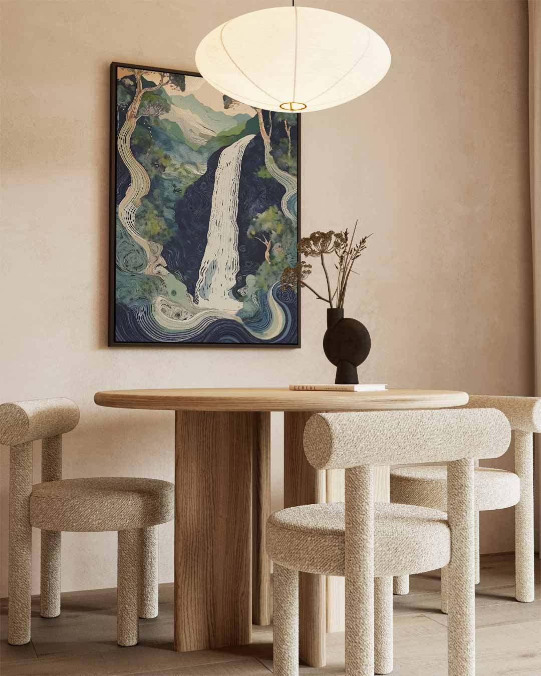 Waterval in betoverend landschap Kunstwerk-canvas-dibond-plexiglas-wanddecoratie-WallArtistic