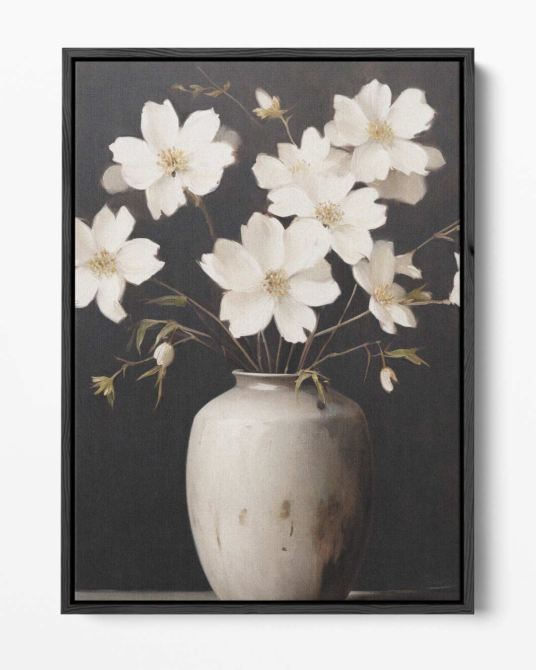Bloemen in een Witte Vaas Kunstwerk-canvas-dibond-plexiglas-wanddecoratie-WallArtistic