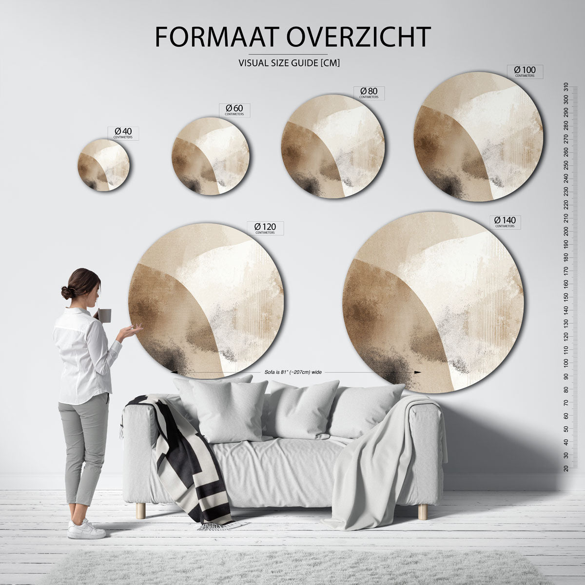 Abstracte vormen Muurcirkel
