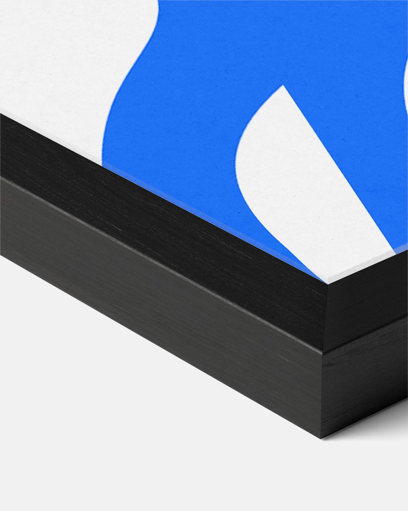 Abstracte Blauw-Witte Kunstposter