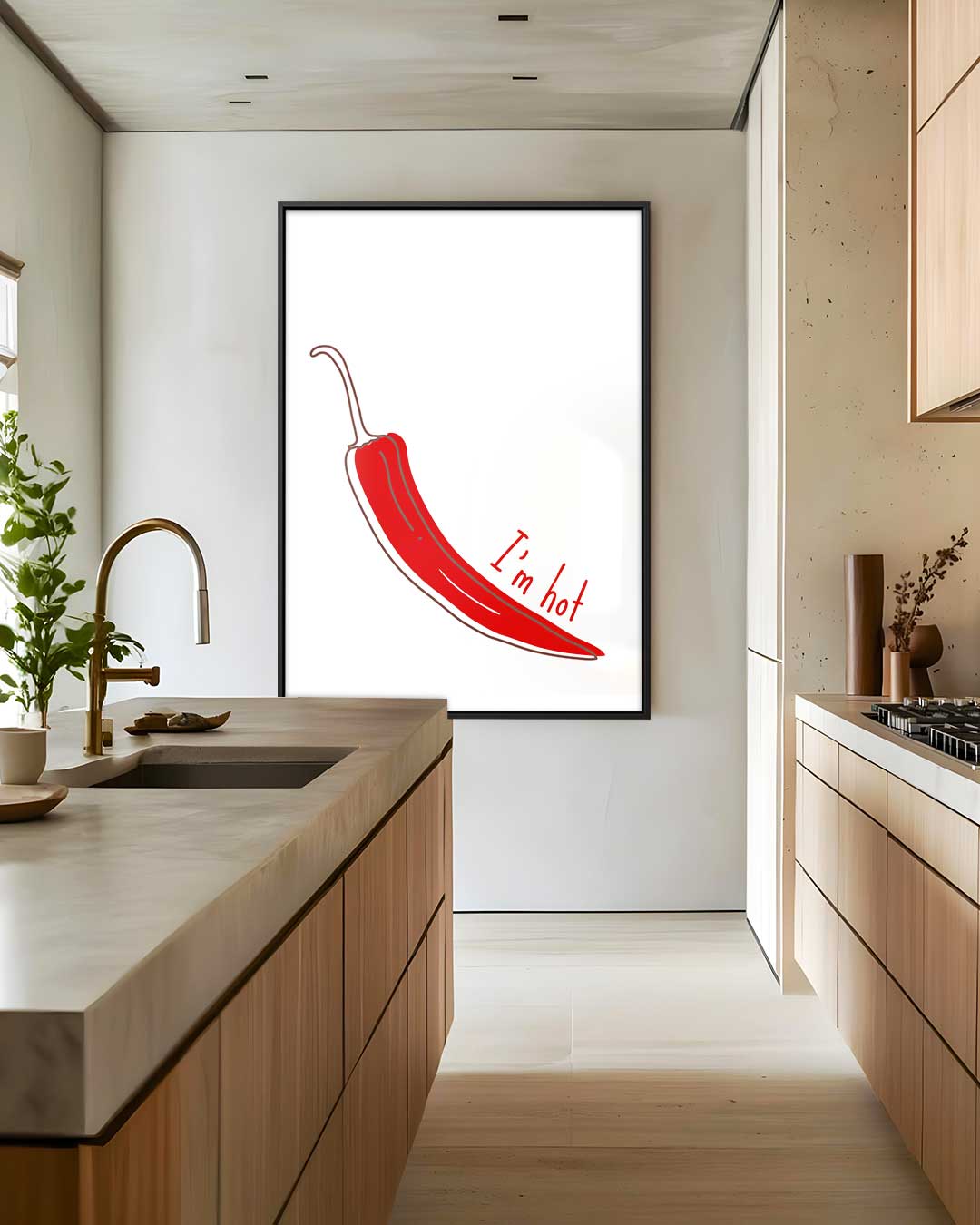 Pittige Chili Illustratie Kunstwerk-canvas-dibond-plexiglas-wanddecoratie-WallArtistic