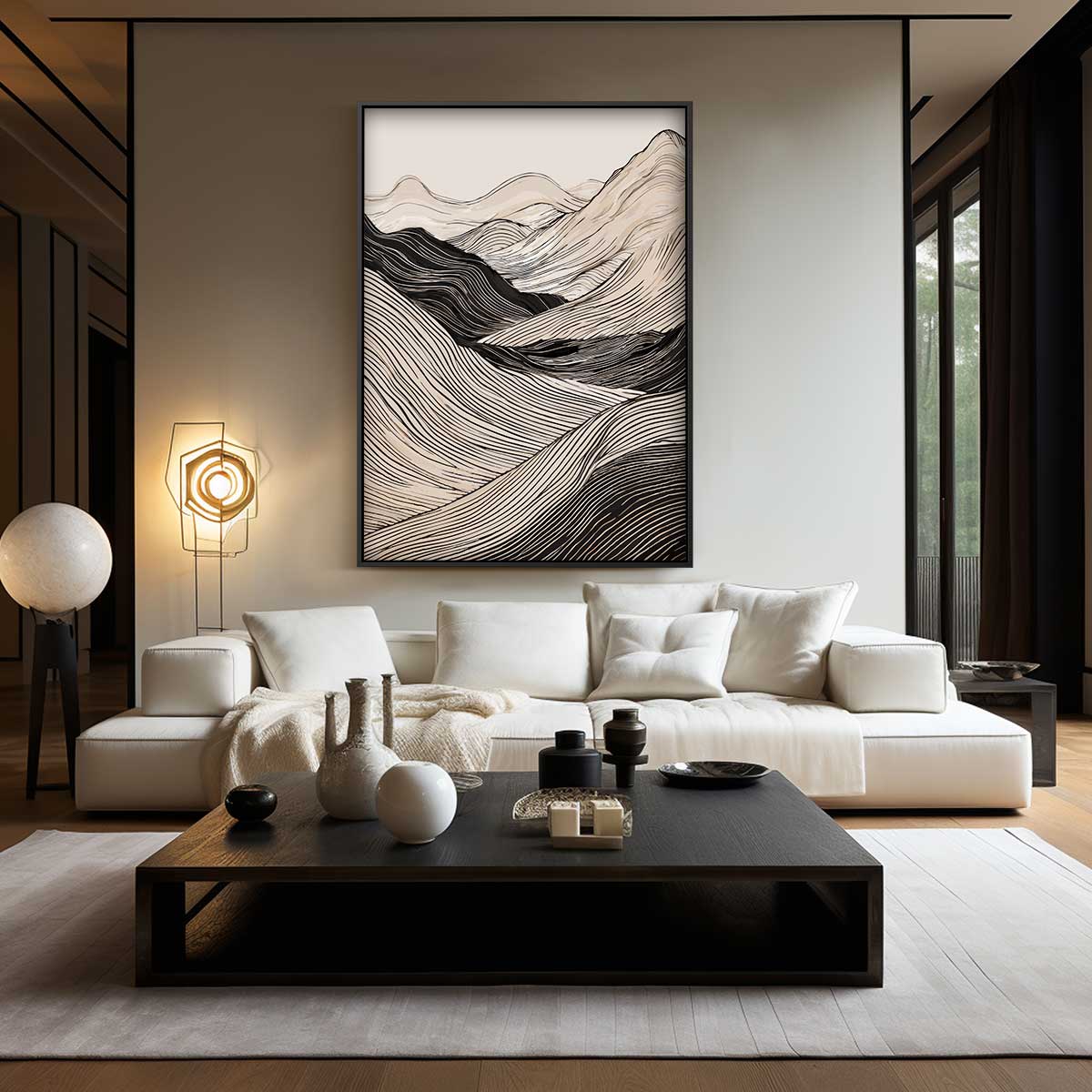 Zachte Lijnen Landschap Kunstwerk-canvas-dibond-plexiglas-wanddecoratie-WallArtistic