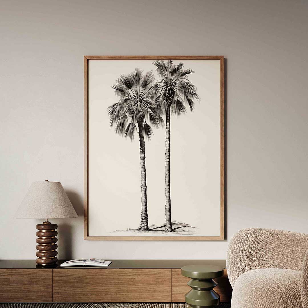 Twee palmbomen Poster