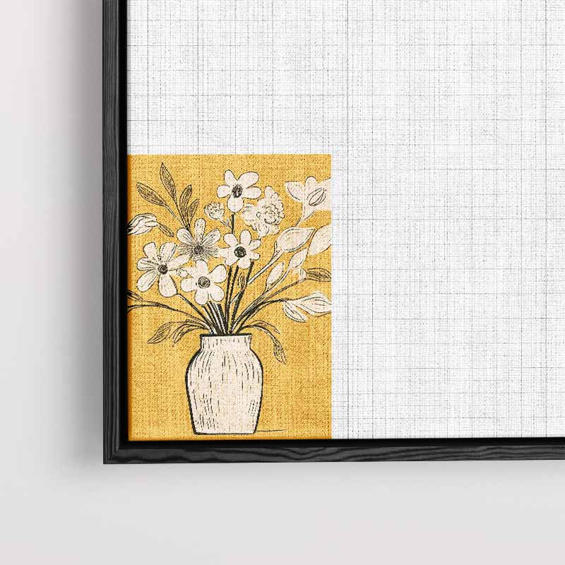 Bloemen in Gele Warmte Kunstwerk-canvas-dibond-plexiglas-wanddecoratie-WallArtistic