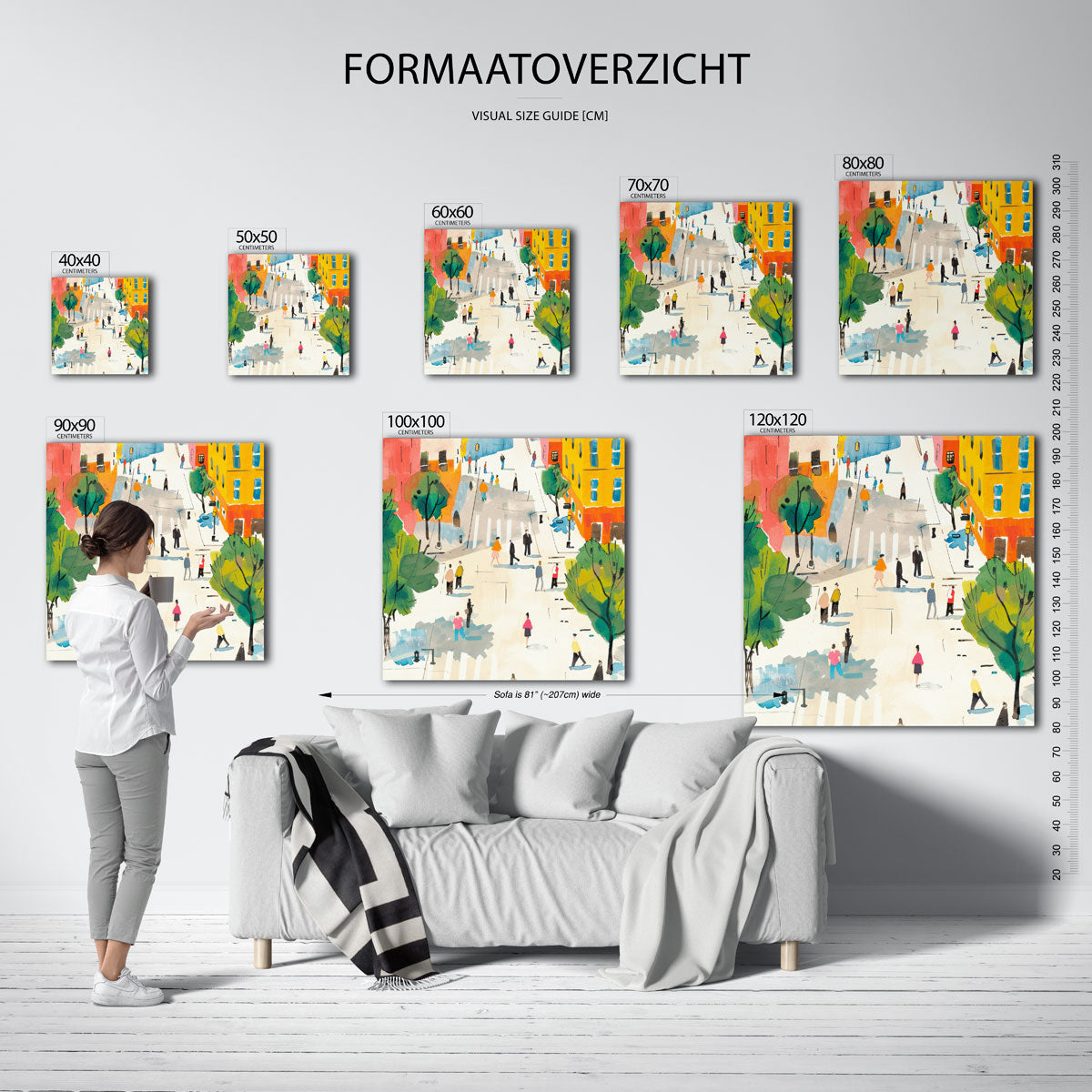 Straatscène met mensen Poster