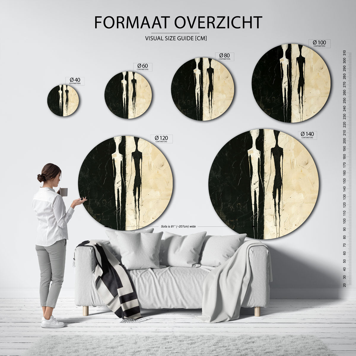 Twee figuren Muurcirkel