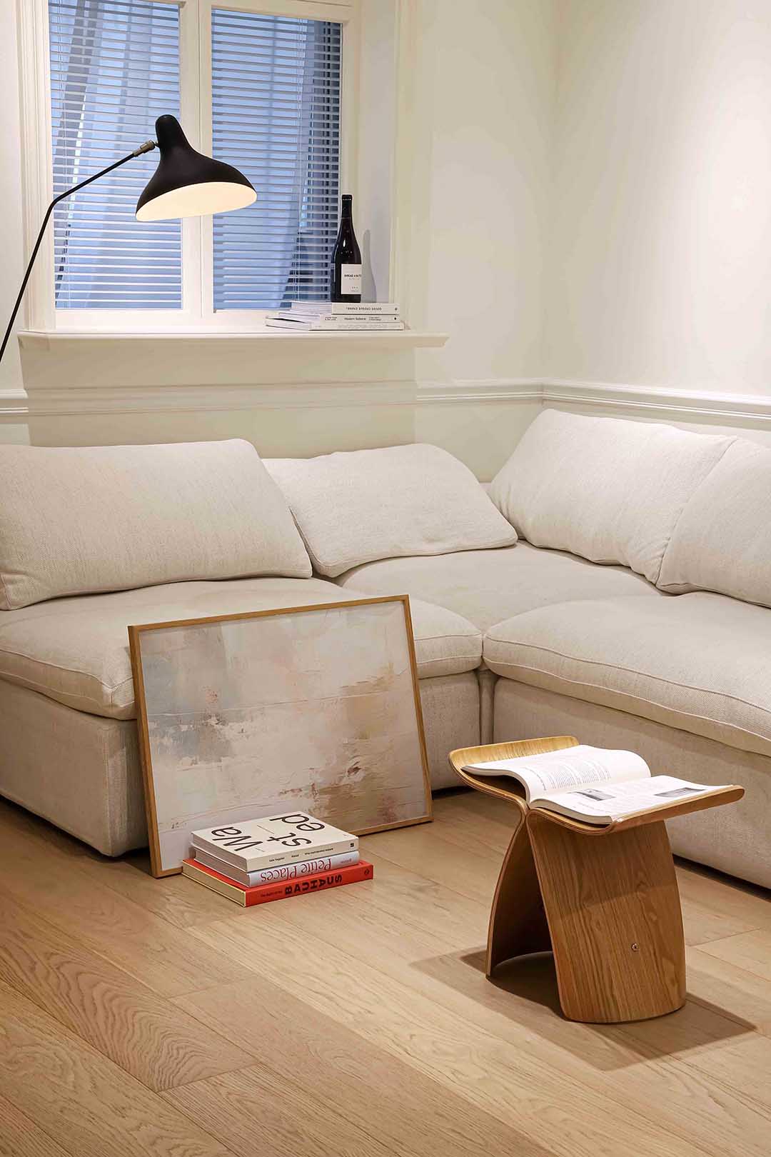 Abstracte beige en witte Poster