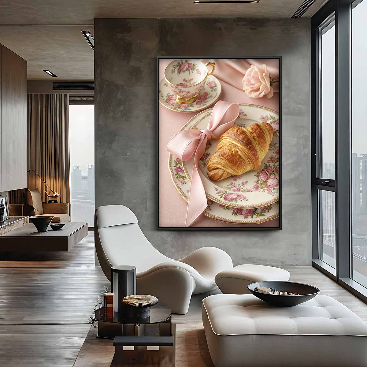 Romantisch Ontbijt Stilleven Kunstwerk-canvas-dibond-plexiglas-wanddecoratie-WallArtistic