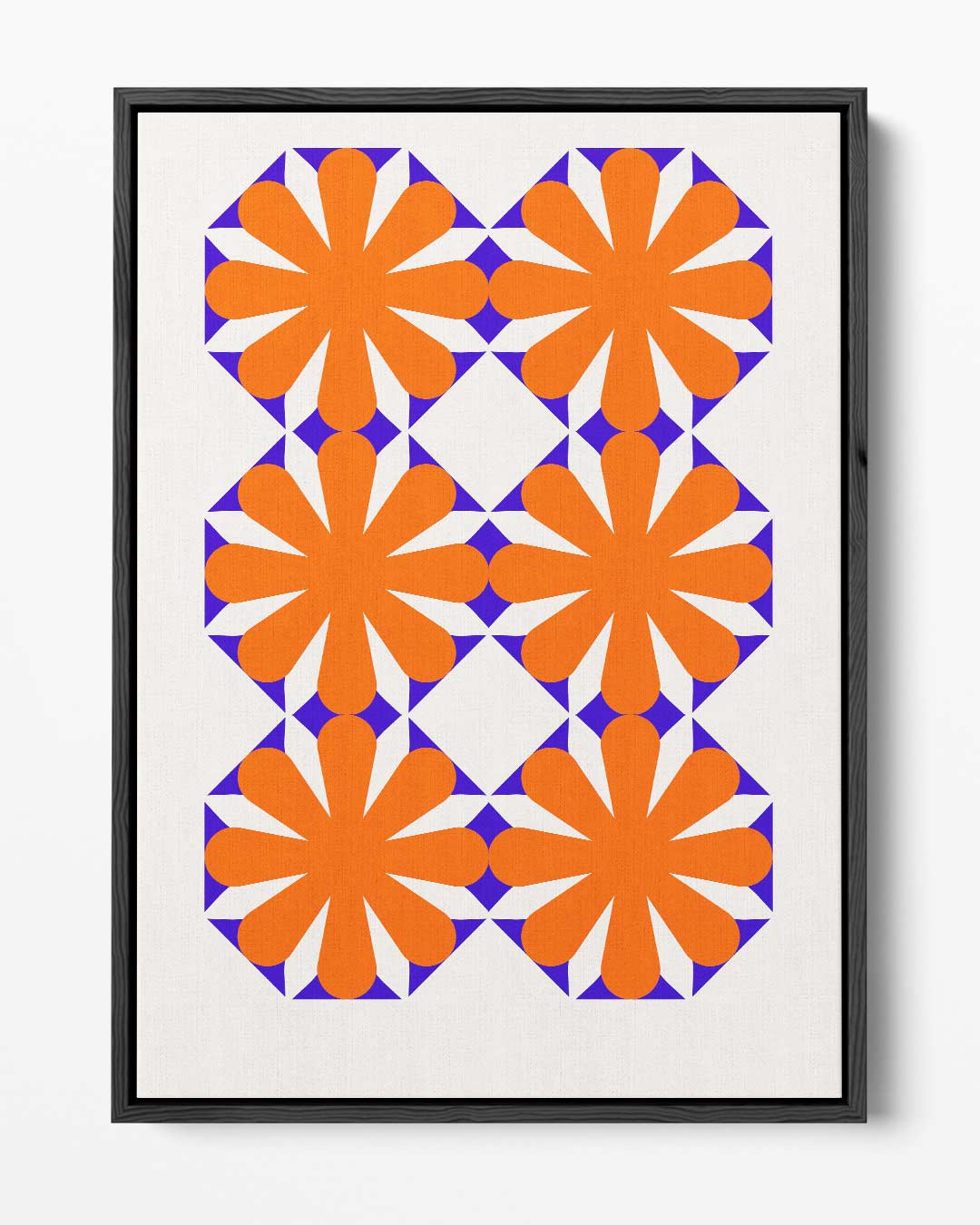 Vrolijke Bloemen Herhaalpatroon Kunstwerk-canvas-dibond-plexiglas-wanddecoratie-WallArtistic