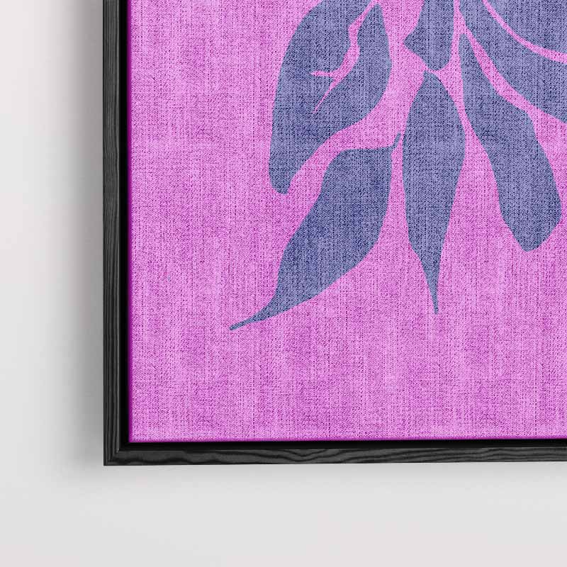 Vrolijke Bloemenprint op Roze Kunstwerk-canvas-dibond-plexiglas-wanddecoratie-WallArtistic