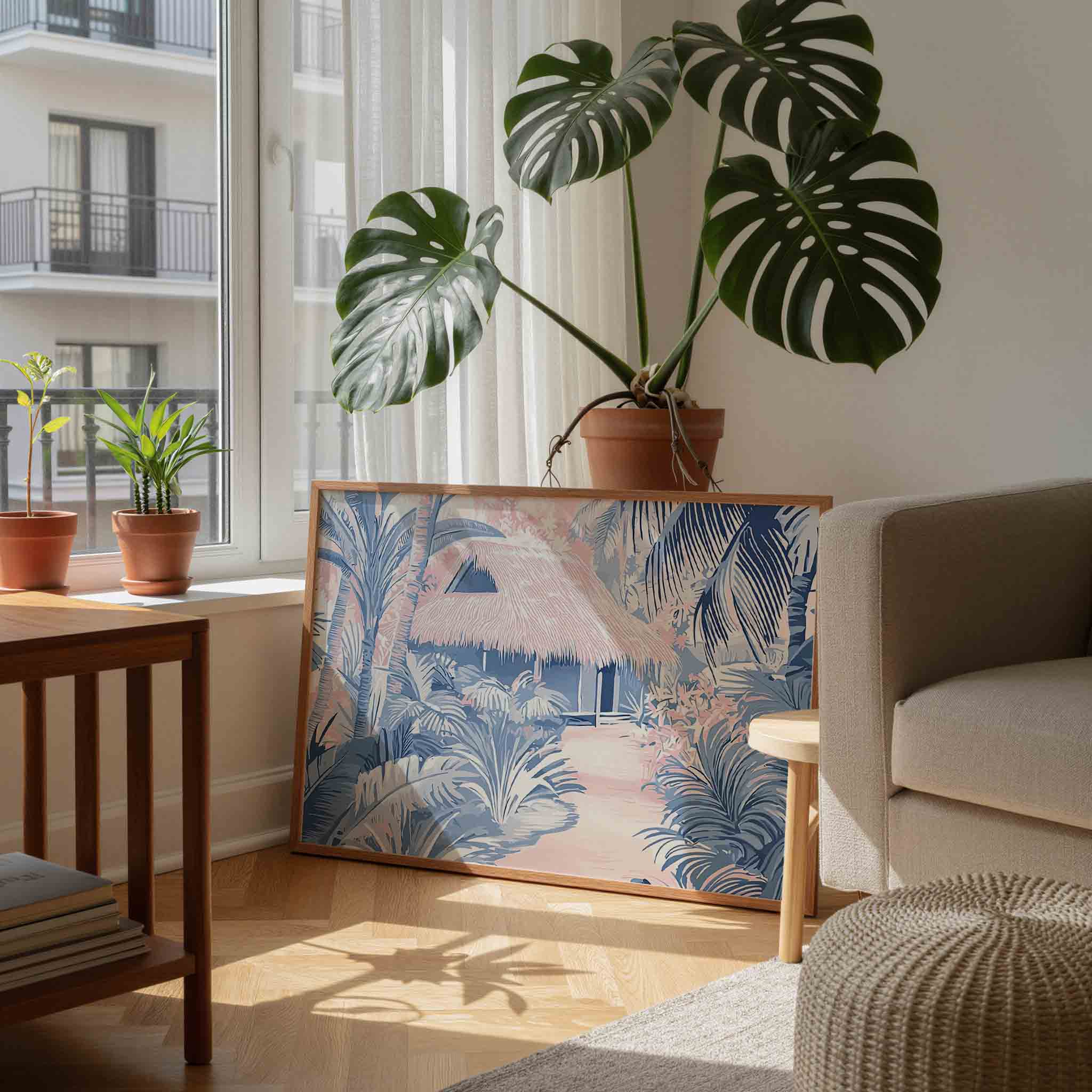Tropisch huisje Poster