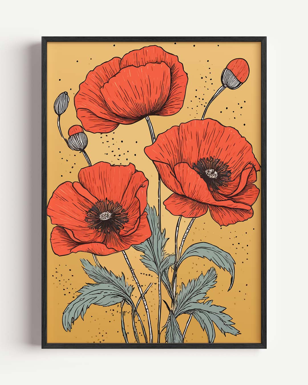 Klaprozen in Bloei Kunstposter