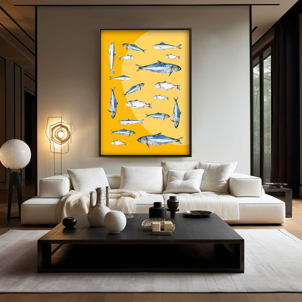 Vrolijk Visballet Kunstwerk-canvas-dibond-plexiglas-wanddecoratie-WallArtistic