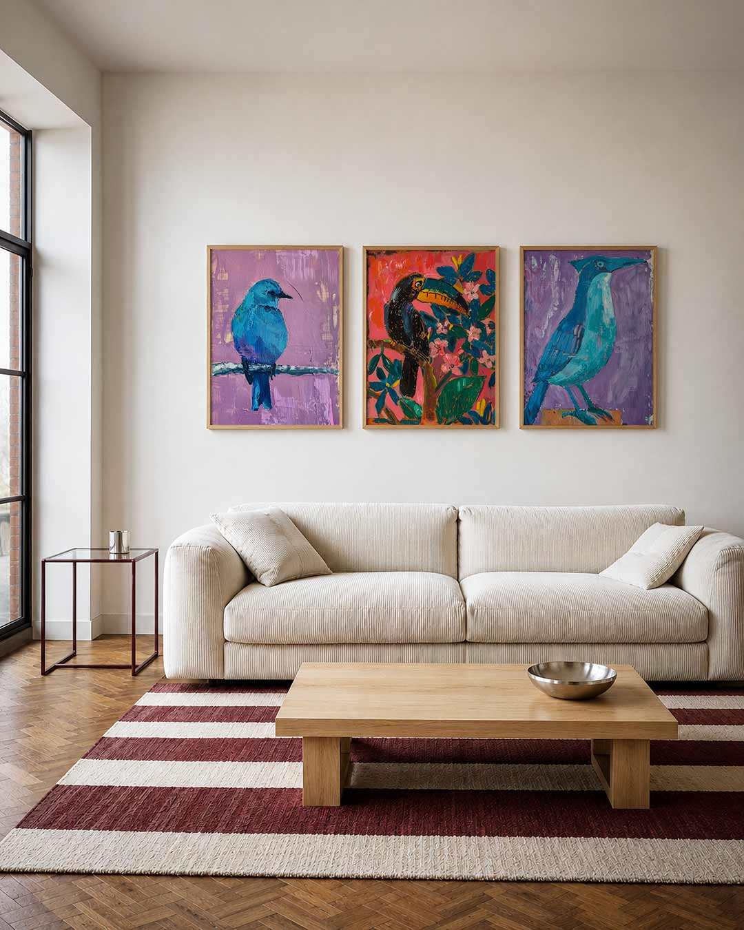 Vogel in kleurvlakken Posterset