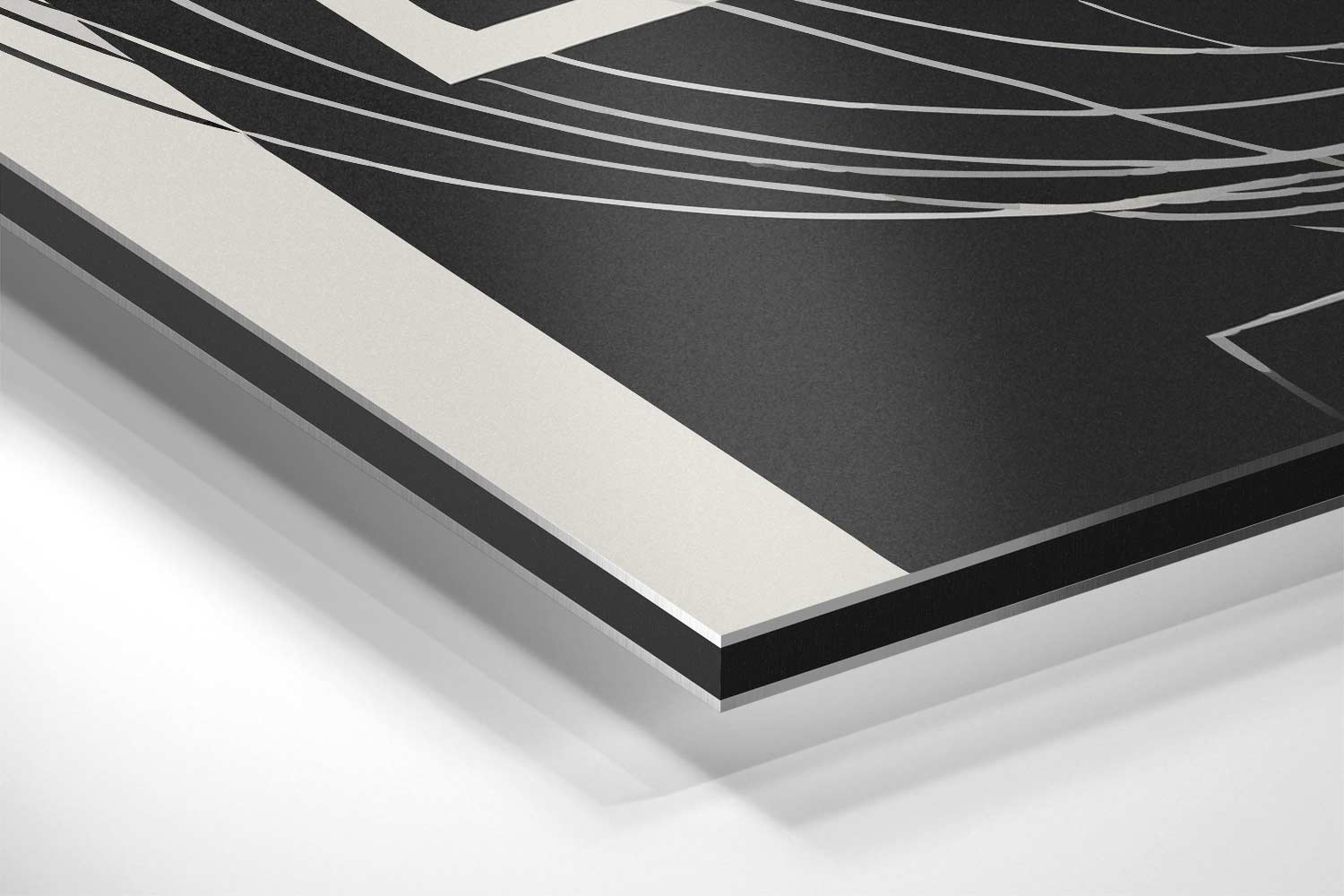 Abstracte Zwart-Wit Harmonie Kunstwerk-canvas-dibond-plexiglas-wanddecoratie-WallArtistic