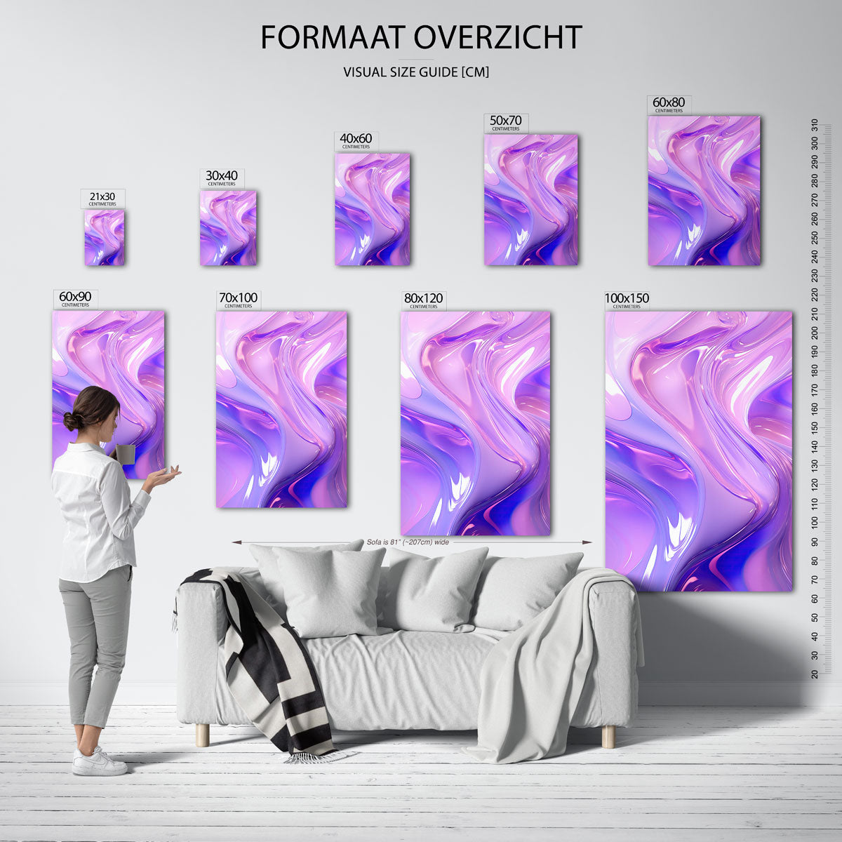 Vloeiende paarse vormen Poster