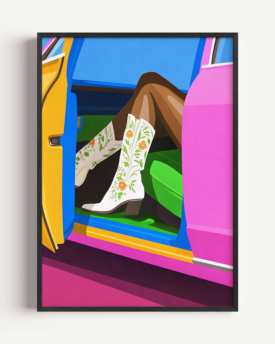 Vrolijke Boho Cowboy Laars Poster