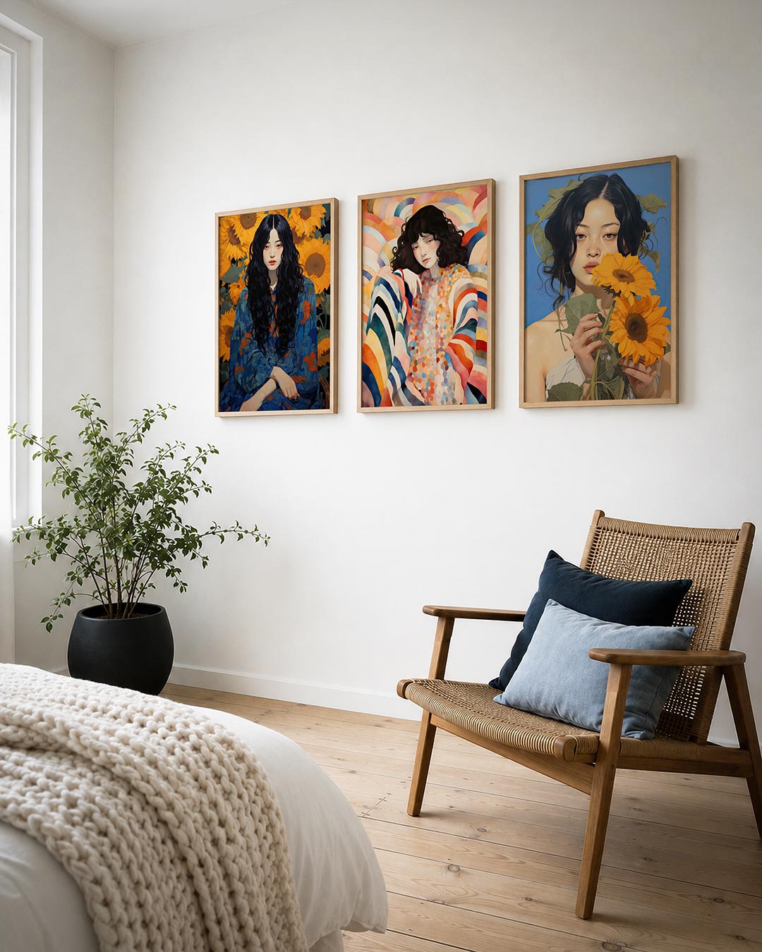 Bloemen en blauwtinten Posterset