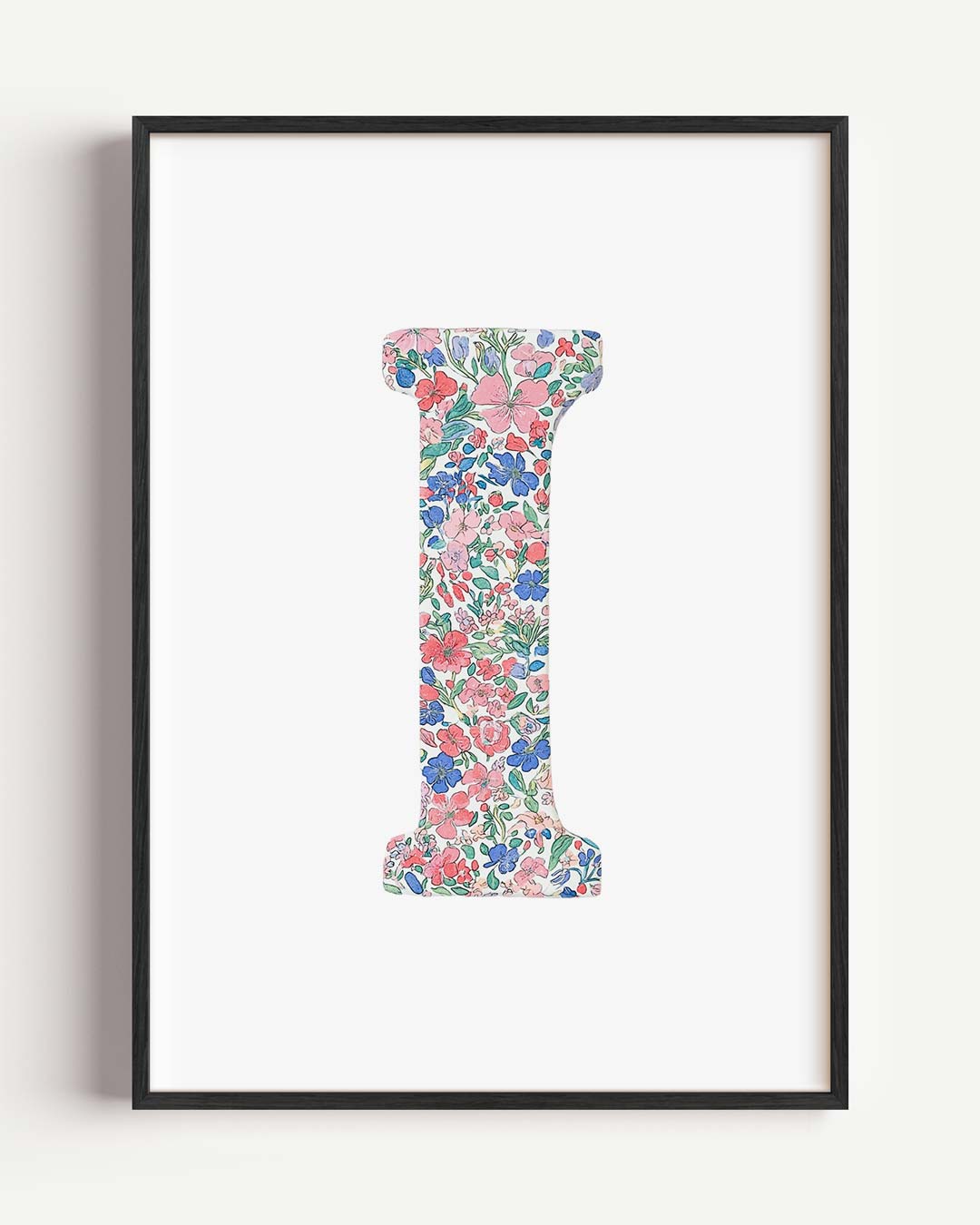 Bloemrijke Letter I Poster