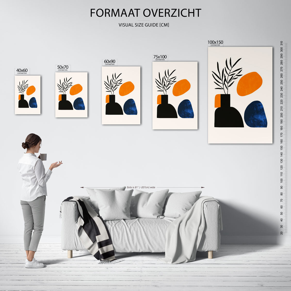 Geometrische vormen compositie Kunstwerk