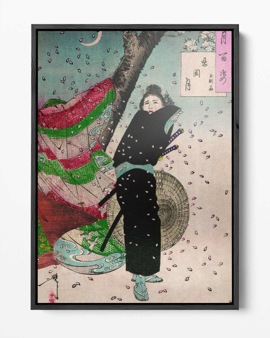 Samurai en Bloesem in de Lente Kunstwerk-canvas-dibond-plexiglas-wanddecoratie-WallArtistic