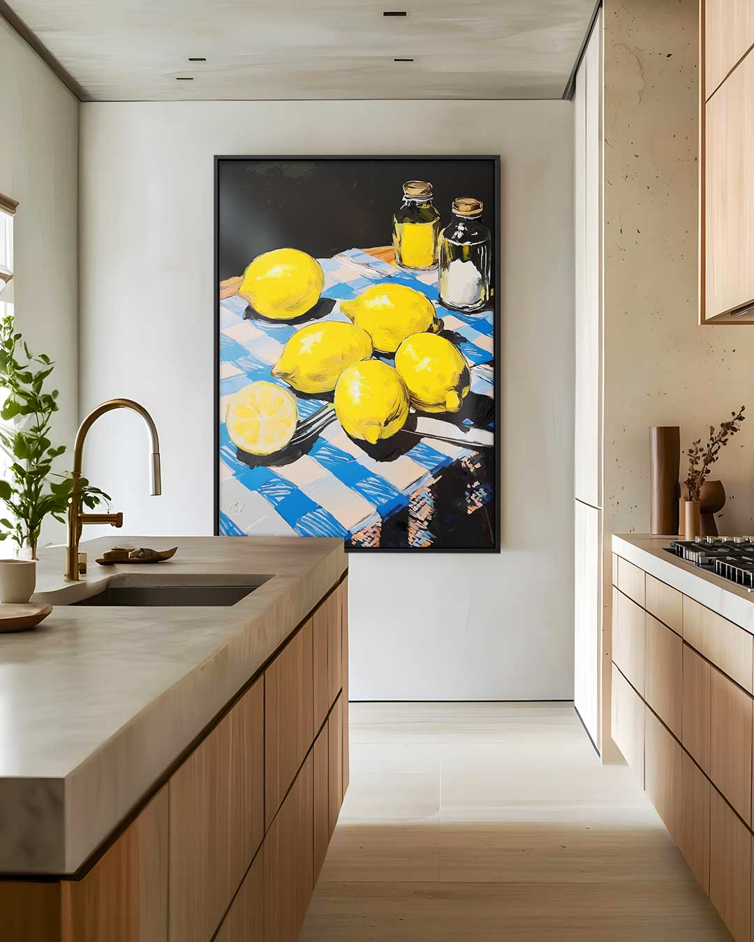 Citroentaferelen op Tafel Kunstwerk-canvas-dibond-plexiglas-wanddecoratie-WallArtistic