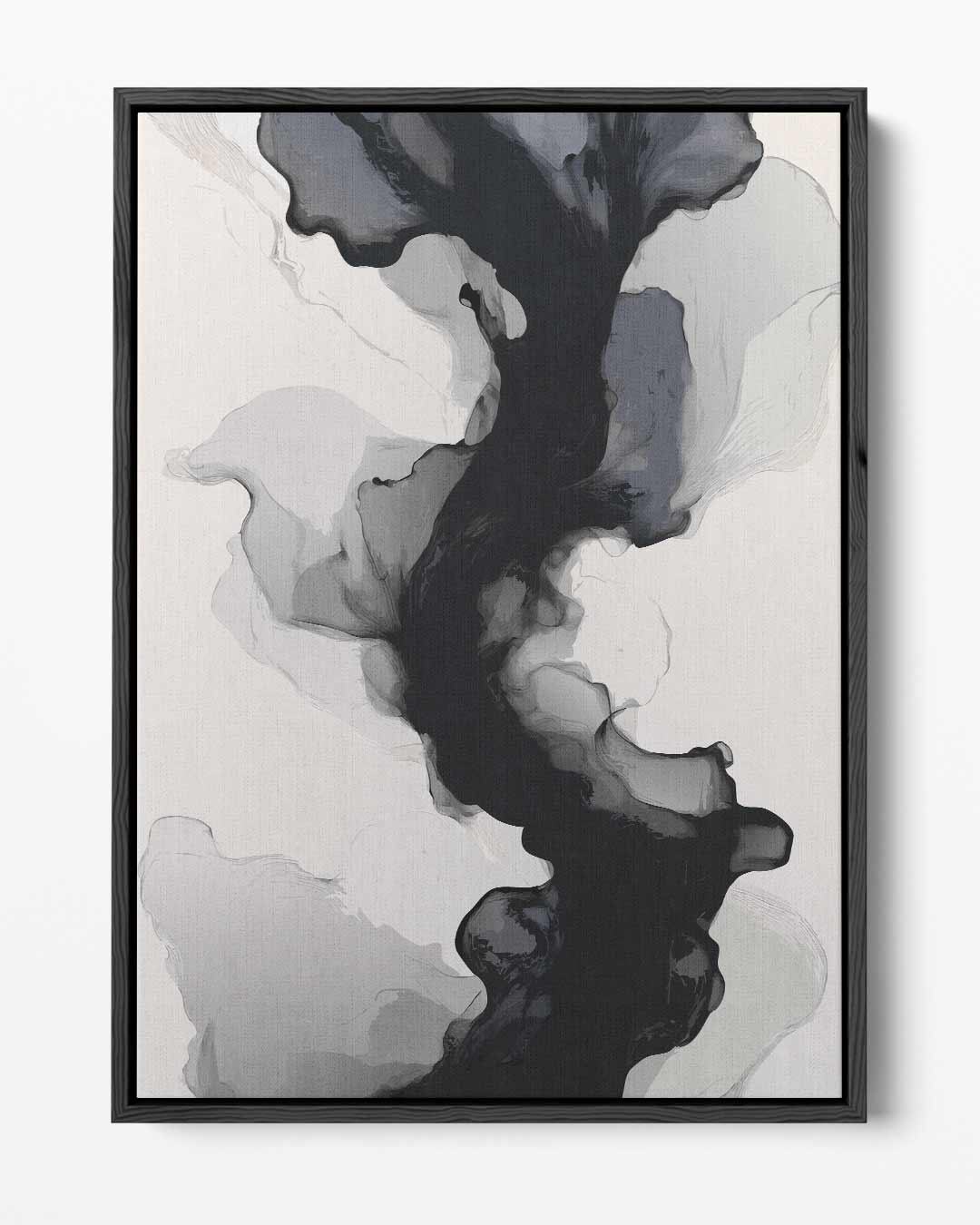 Abstracte Grijs-zwarte Stroming Kunstwerk-canvas-dibond-plexiglas-wanddecoratie-WallArtistic