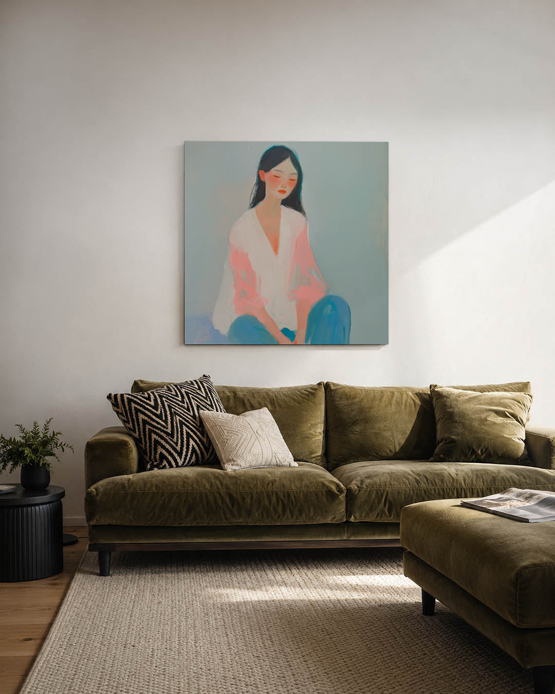 Dromerige vrouw Kunstwerk