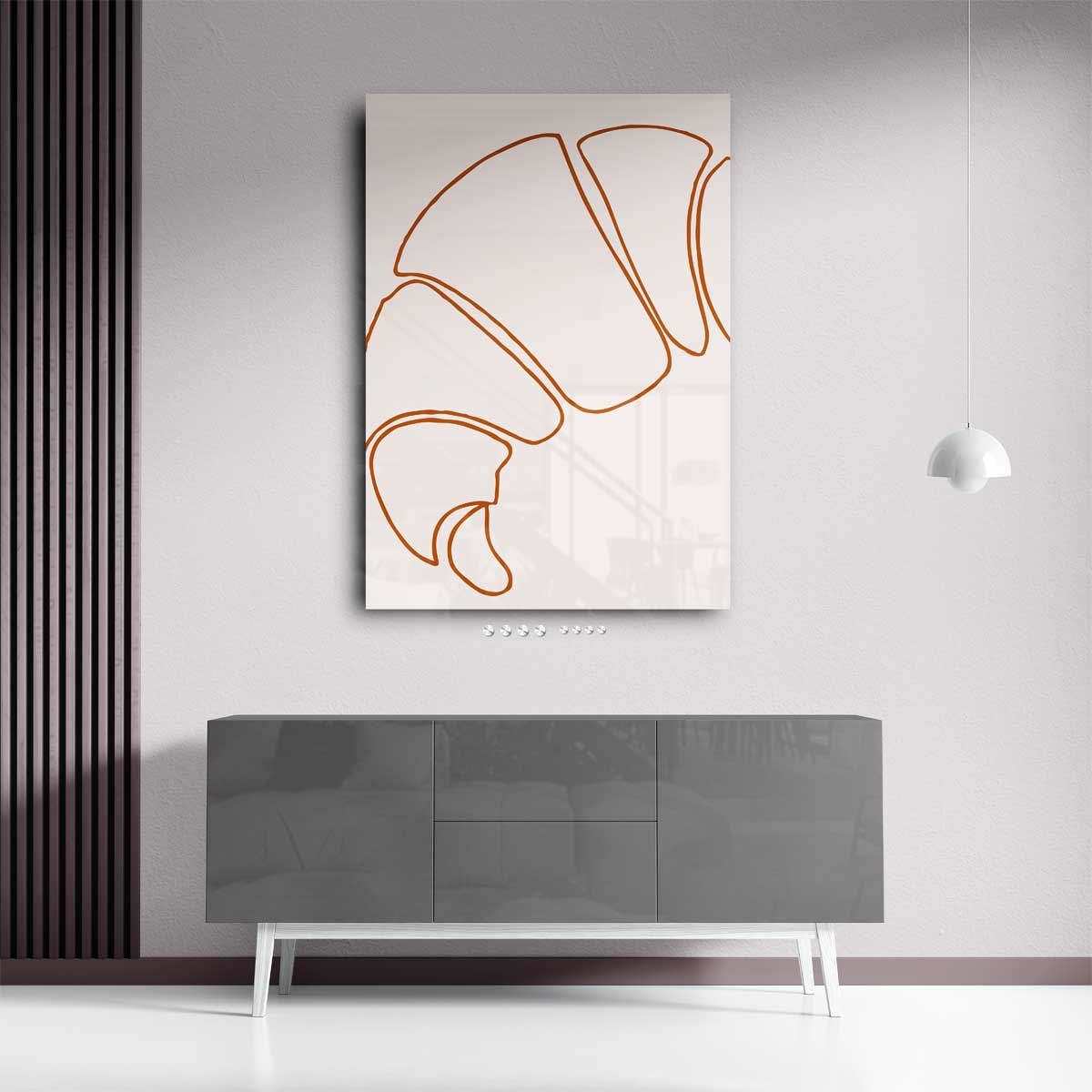 Simpele Croissant Sketch Kunstwerk-canvas-dibond-plexiglas-wanddecoratie-WallArtistic
