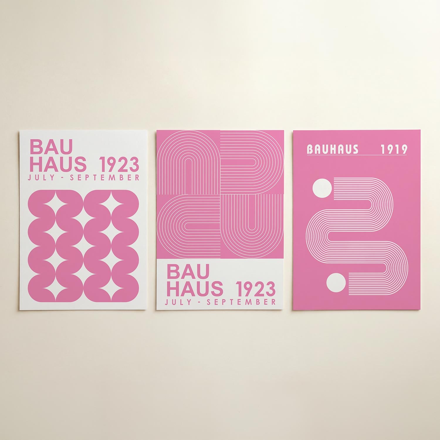 Roze vormenritme Posterset