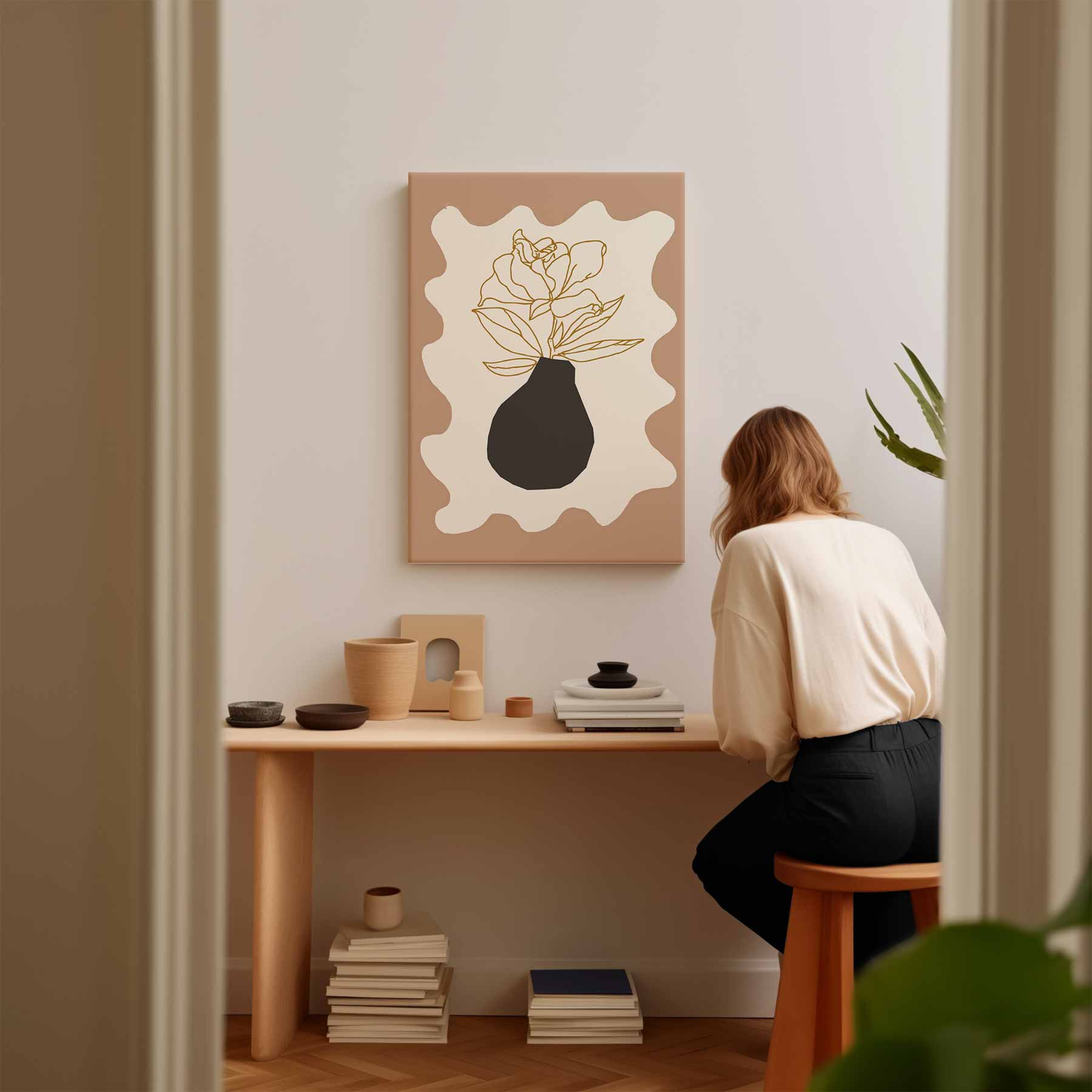 Moderne Bloem Kunstwerk-canvas-dibond-plexiglas-wanddecoratie-WallArtistic