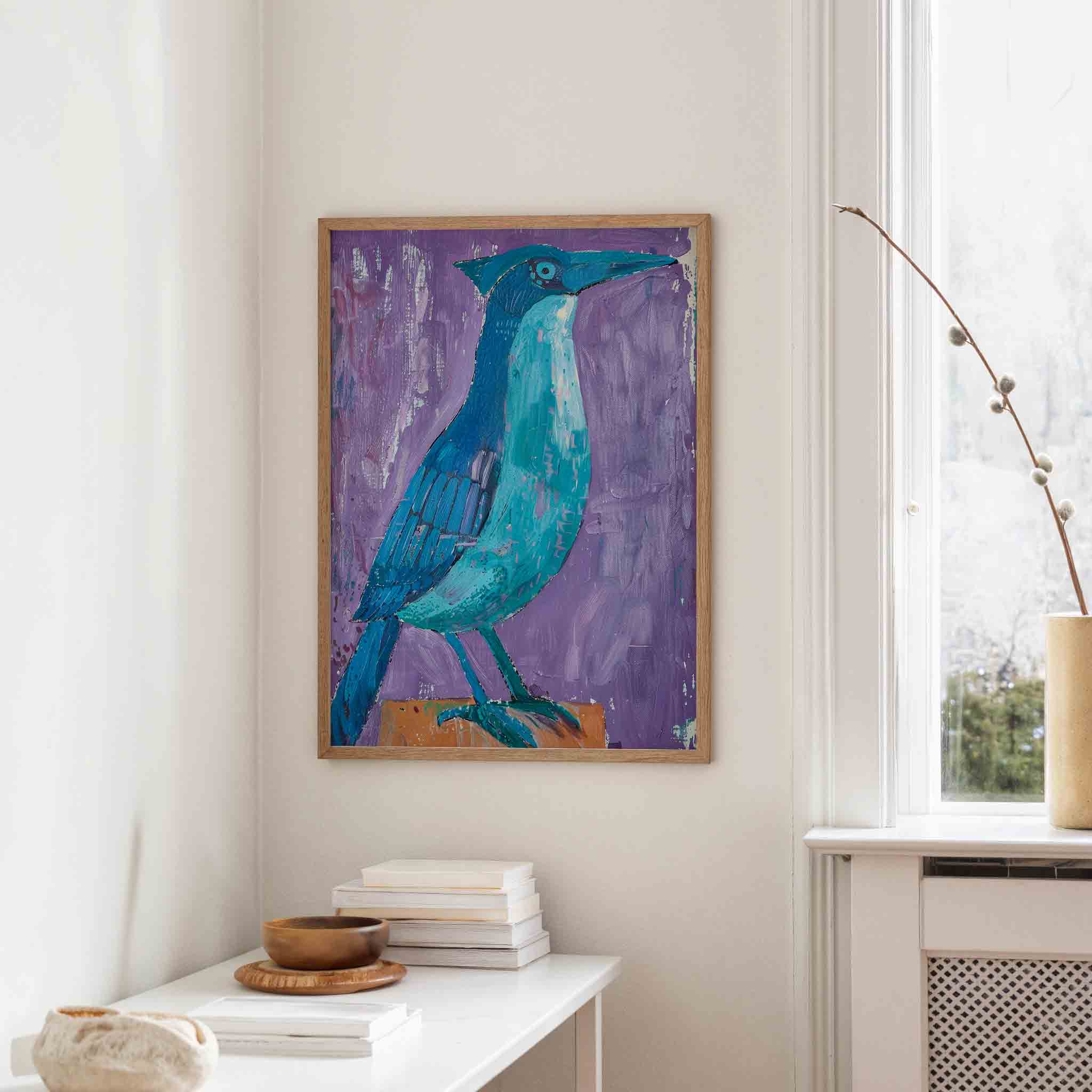 Blauwe vogel Poster