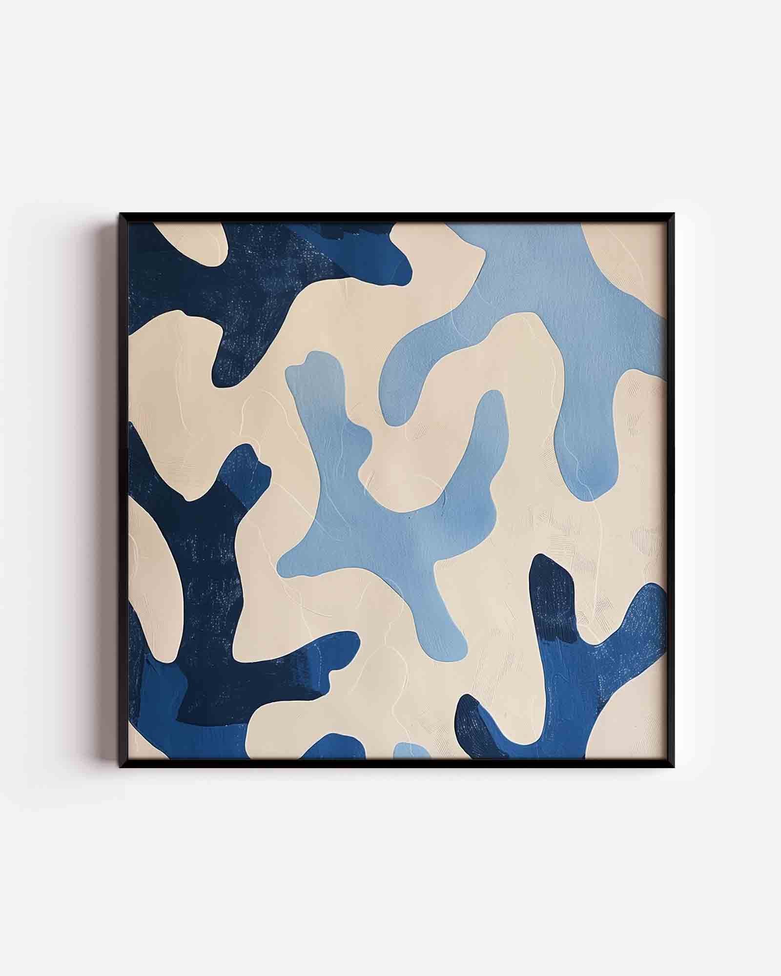 Abstracte blauwe vormen Poster